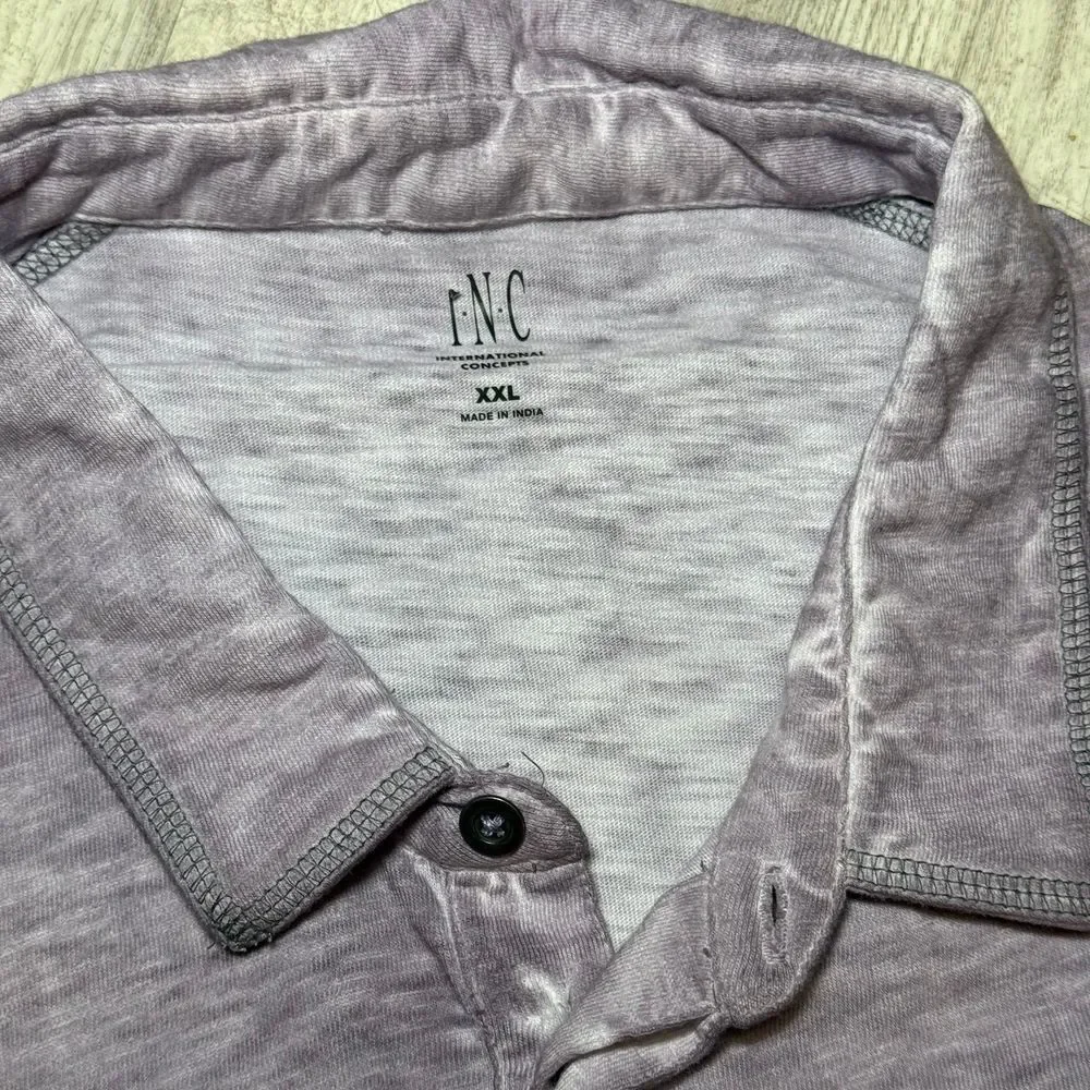INC NWT MENS POLO COLLARED‎ 3 Quarter button 2XL